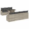 vidaXL Gartensofa-set 8 Stk. 7-Sitzanzahl Hellgrau Poly Rattan