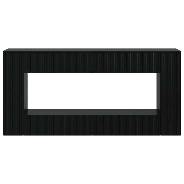 vidaXL Konsolentisch Gestreift Schwarz 155 x 29 x 74 cm Holzwerkstoff