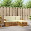 vidaXL Outdoor-Sofagarnitur 4 pcs Natur und Creme Massivholz Akazie