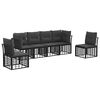vidaXL Outdoor-Sofagarnitur mit Kissen 6 pcs Schwarz Polyester