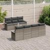 vidaXL Gartensofa-set mit Kissen 8 pcs Grau Poly-Rattan