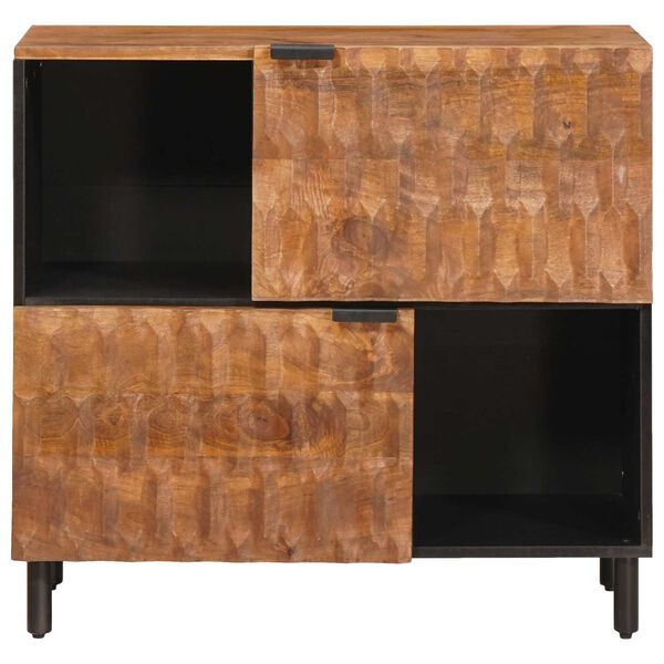 vidaXL Sideboard mit Speicher Akazienbraune Oberfl&auml;che 80 x 33 x 75 cm