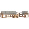 vidaXL Outdoor-Sofagarnitur mit Kissen 7 pcs Nat&uuml;rlich und Hellgrau