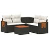 vidaXL Sofa Set 6 stk. Schwarz und Cremewei&szlig; Polyrattan und Stahl