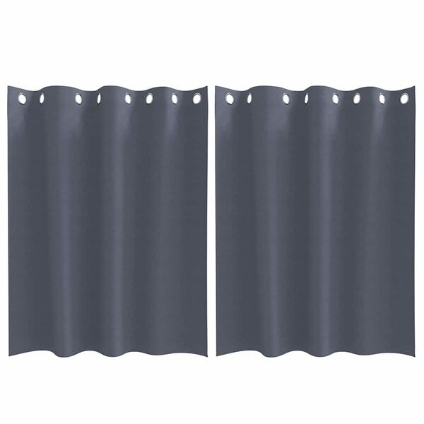 vidaXL Verdunkelungs-Vorh&auml;nge mit Ringen 2 pcs Anthrazit 140 x 140 cm