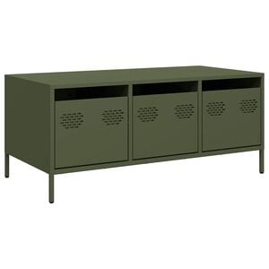vidaXL Couchtisch Olivgr&uuml;n 101,5x50x43,5 cm Kaltgewalzter Stahl