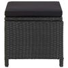 vidaXL 5-tlg. Garten-Essgruppe mit Auflagen Poly Rattan Schwarz