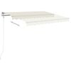 vidaXL Automatische Markise mit LED & Windsensor 300x250 cm Creme
