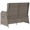 vidaXL Gartenbank mit Kissen Grau Poly Rattan