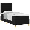 vidaXL Boxspringbett mit Matratze Schwarz 90 x 190 cm Stoff
