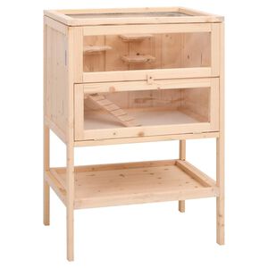 vidaXL Hamsterk&auml;fig 55 x 40 x 80 cm Massivholz Tanne