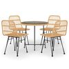 vidaXL 5-tlg. Garten-Essgruppe Poly Rattan