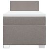 vidaXL Boxspringbett mit Matratze Taupe 100x200 cm Stoff