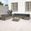 vidaXL 8-tlg. Garten-Lounge-Set mit Kissen Grau Poly Rattan