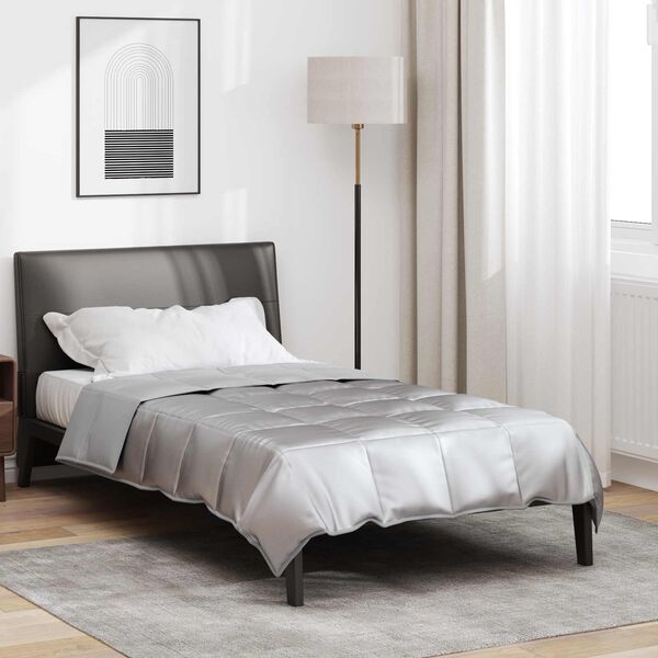 vidaXL Sommerdecke Silber 200 x 155 cm Satin und Mikrofaser