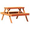 vidaXL Picknicktisch Wachsbraun 105x134x75 cm Massivholz Kiefer