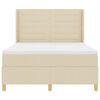 vidaXL Boxspringbett mit Matratze Creme 140 x 190 cm Stoff