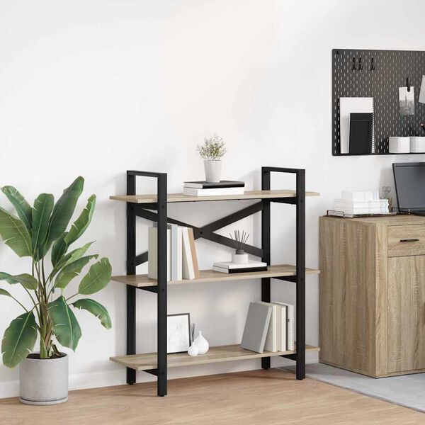 vidaXL B&uuml;cherregal Sonoma-Eiche 100 x 33,5 x 102 cm Holzwerkstoff