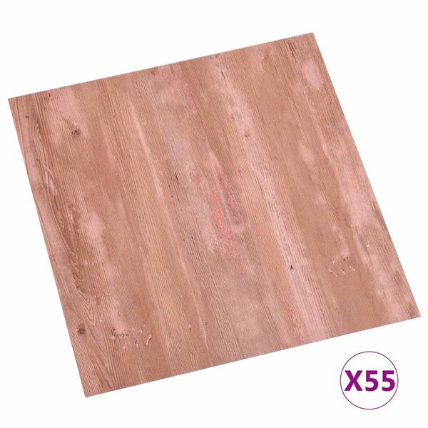 vidaXL Bodenplatten 55 pcs Rot 5,11 m&sup2; PVC