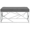 vidaXL Sitzbank 97 cm Dunkelgrau Samt und Edelstahl