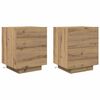 vidaXL Nachttisch 2 pcs Artisan-Eiche 45 x 40 x 55 cm Holzwerkstoff