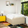 vidaXL Boxspringbett mit Matratze Creme 120x190 cm Stoff