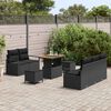 vidaXL Garten-Sofa-Set mit Kissen mit Speicher 8 pcs Schwarz