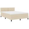 vidaXL Boxspringbett mit Matratze Creme 140 x 200 cm Stoff