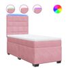 vidaXL Boxspringbett mit Matratze Rosa 90x190 cm Samt