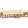 vidaXL Outdoor-Sofagarnitur mit Kissen 7 pcs Natur und Creme Polyester