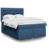 vidaXL Boxspringbett mit Matratze Blau 140x190 cm Stoff