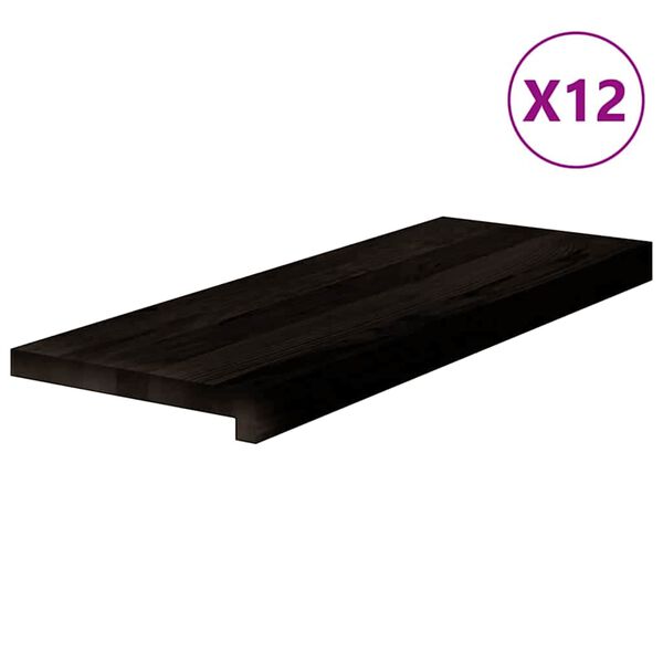 vidaXL Treppenstufen 12 Stk. Dunkelbraun 70x25x2 cm Massivholz Eiche