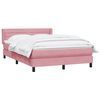 vidaXL Boxspringbett mit Matratze Rosa 140x220 cm Samt