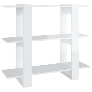 vidaXL B&uuml;cherregal/Raumteiler Hochglanz-Wei&szlig; 100x30x87 cm