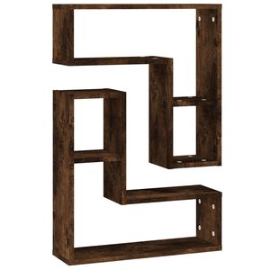 vidaXL Wandregale 2 Stk. R&auml;uchereiche 50x15x50 cm Holzwerkstoff