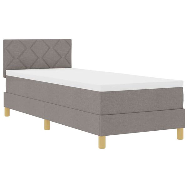vidaXL Boxspringbett mit Matratze mit Kopfteil Taupe 80 x 200 cm Stoff