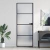 vidaXL Innent&uuml;r Schlank Schwarz 76x201,5 cm Hartglas und Aluminium