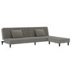 vidaXL Schlafsofa 2-Sitzer mit 2 Kissen und Fu&szlig;hocker Hellgrau Samt