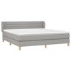 vidaXL Boxspringbett mit Matratze Hellgrau 160x200 cm Stoff