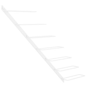 vidaXL Wand-Weinregal für 7 Flaschen Weiß Metall