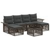 vidaXL Gartensofa-set 7 Stk. Grau Poly-Rattan