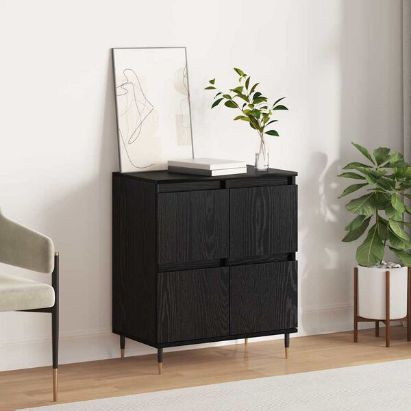 vidaXL Sideboard Schwarz Eichen-Optik 60 x 35 x 70 cm