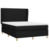 vidaXL Boxspringbett mit Matratze Schwarz 140x200 cm Stoff