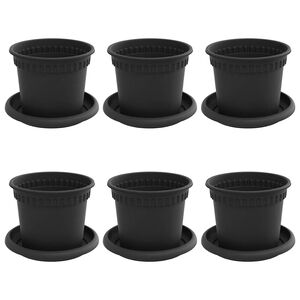 vidaXL Blument&ouml;pfe 6 pcs Schwarz &Oslash; 12,5 x 10 cm Kunststoff