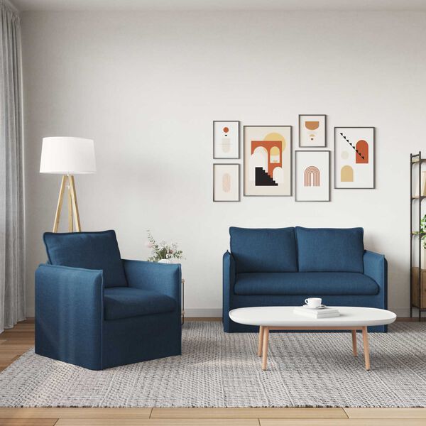vidaXL Sofa Set 2 pcs Blau 196 x 82 x 85 cm Stoff