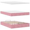 vidaXL Ottoman-Bett mit Matratzen & LEDs Rosa 140x200 cm Samt