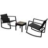 vidaXL 3-tlg. Bistro-Set Poly Rattan Schwarz