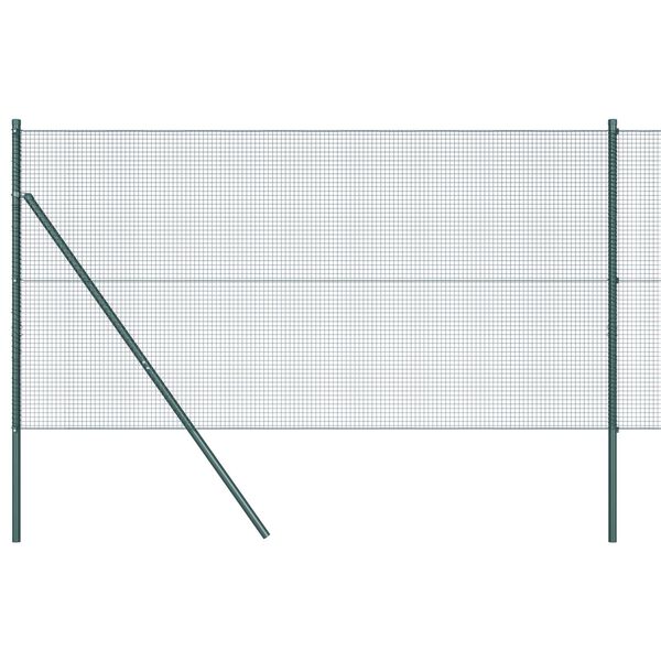 vidaXL Zaunpfosten Gr&uuml;n 10 x 1,2 m (16 x 16 mm Netz) Stahl und PVC