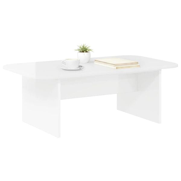vidaXL Couchtisch Hochglanz Wei&szlig; 93 x 53 x 33 cm Holzwerkstoff