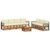 vidaXL Sofagarnituren 8 pcs Natur und Creme Massivholz Akazie